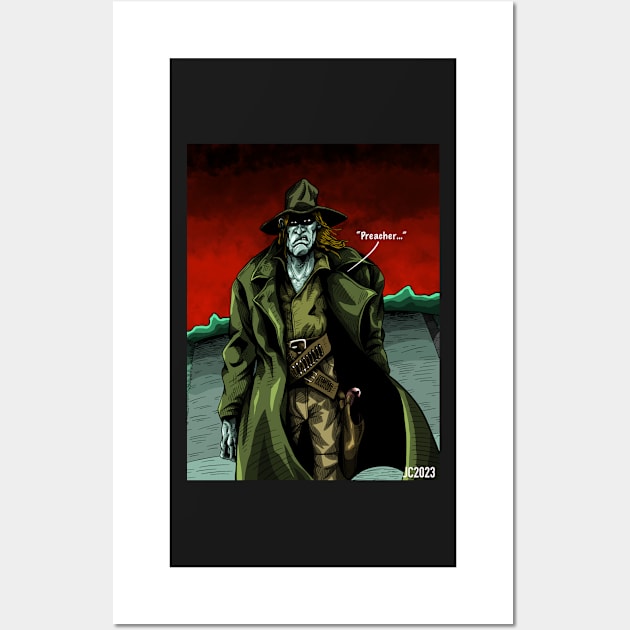 Preacher “The Man Comes Around” Saint Of Killers portrait (digital) Wall Art by StagArtStudios